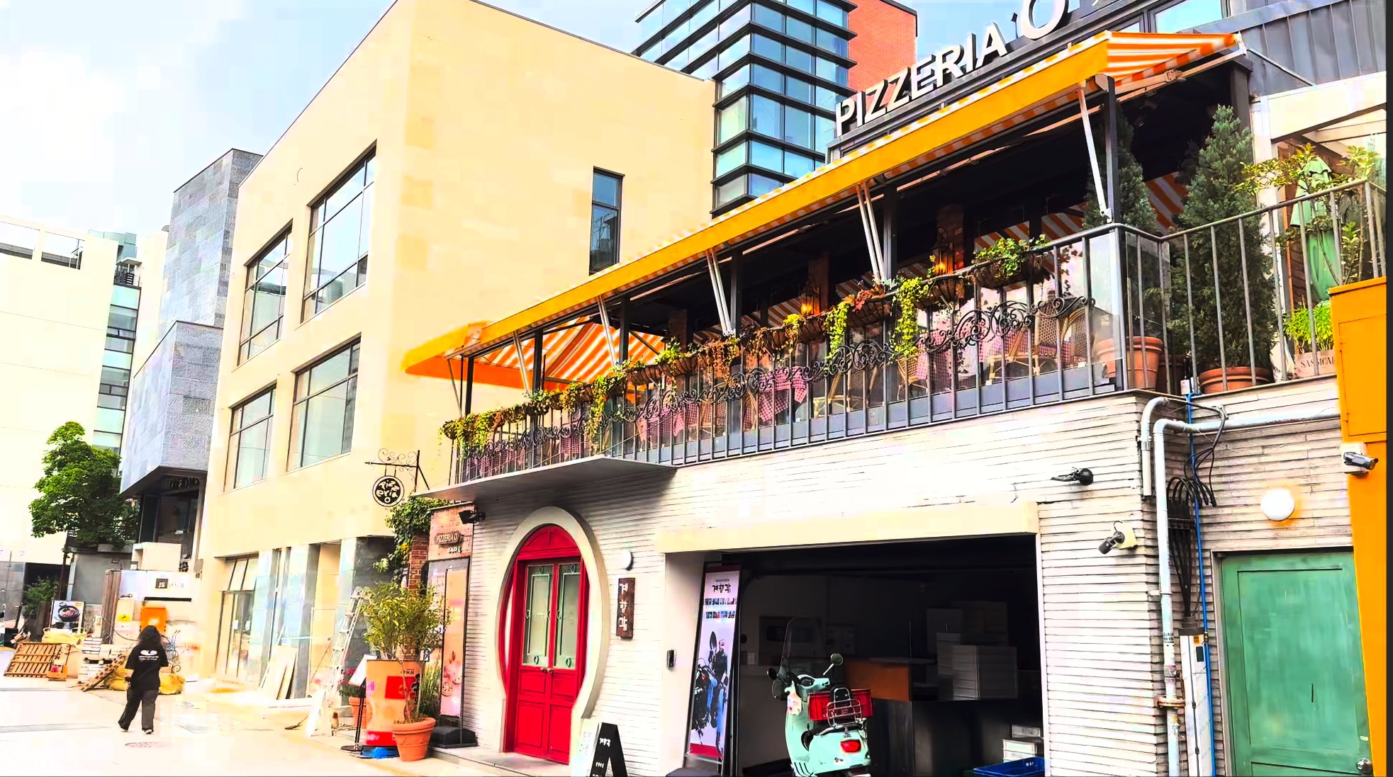 대학로 핏제리아오 어닝, 사이드 어닝, 드랍식 어닝, 유일 어닝