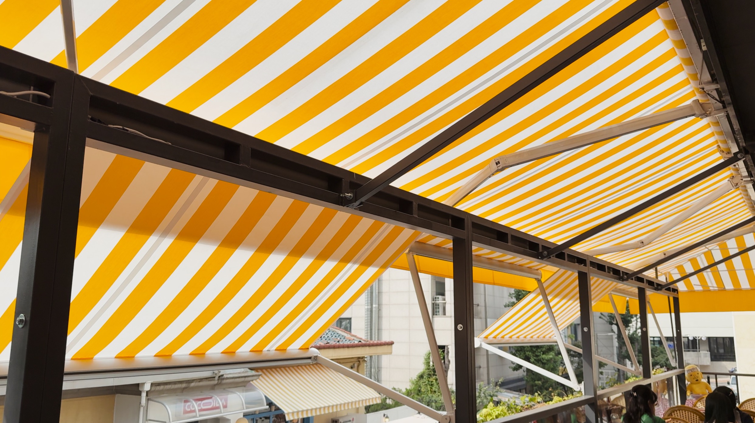 대학로 핏제리아오 어닝, 사이드 어닝, 드랍식 어닝, 유일 어닝